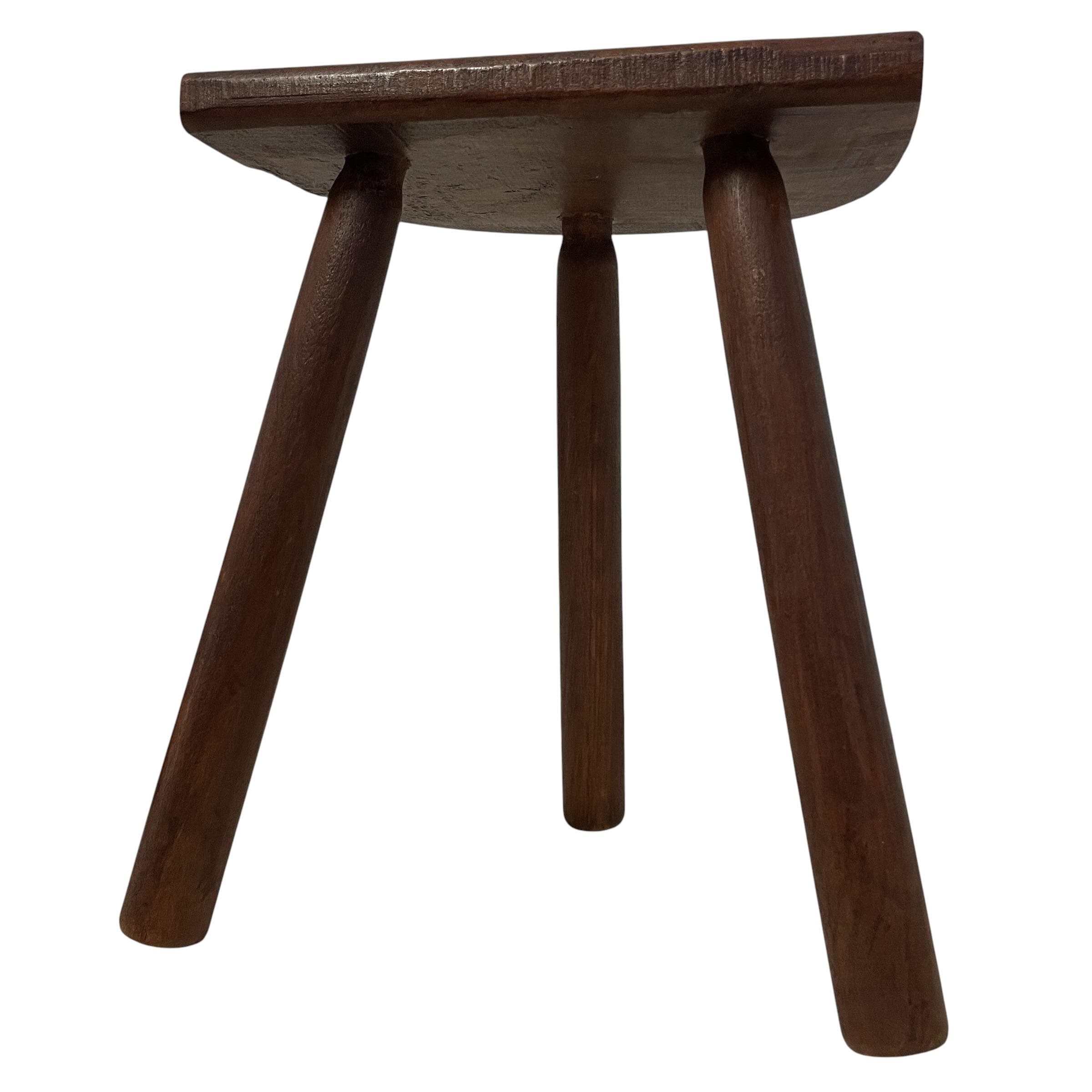 Vintage French Tripod Stool Chair Seat Varnished Wood Milking D Shaped Seat Rest Stand Plinth Tabouret Farmhouse c1960-70’s / EVE Vintage French Tripod Stool Chair Seat Varnished Wood Milking D Shaped Seat Rest Stand Plinth Tabouret Farmhouse c1960-70's / EVE