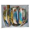 Vintage French Abstract Expressionist Oil Painting with Thick Impasto 1970's / EVE
