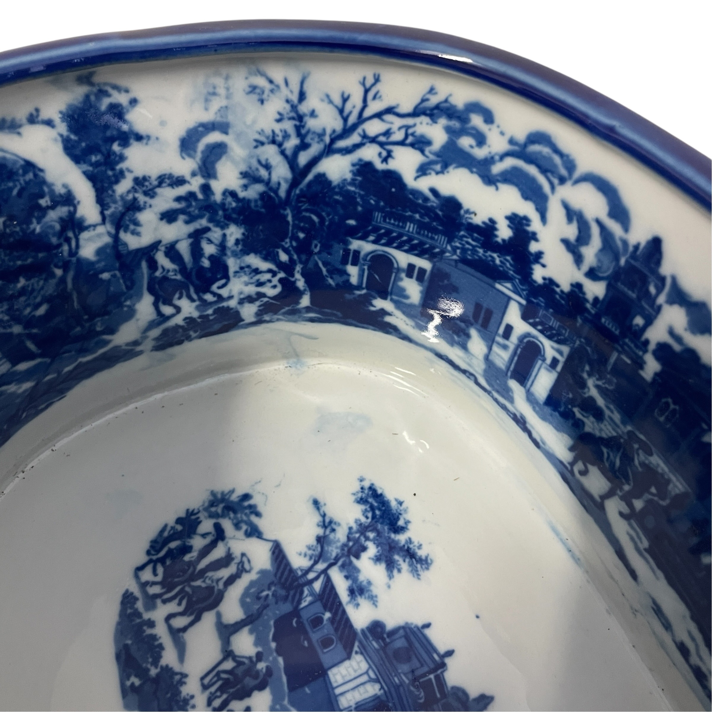Antique English Blue and White Transferware Ironstone Plant Pot by Victoria Ware Decor Display c1910 / EVE 11 Antique English Blue and White Transferware Ironstone Plant Pot by Victoria Ware Decor Display c1910 / EVE - Image 11