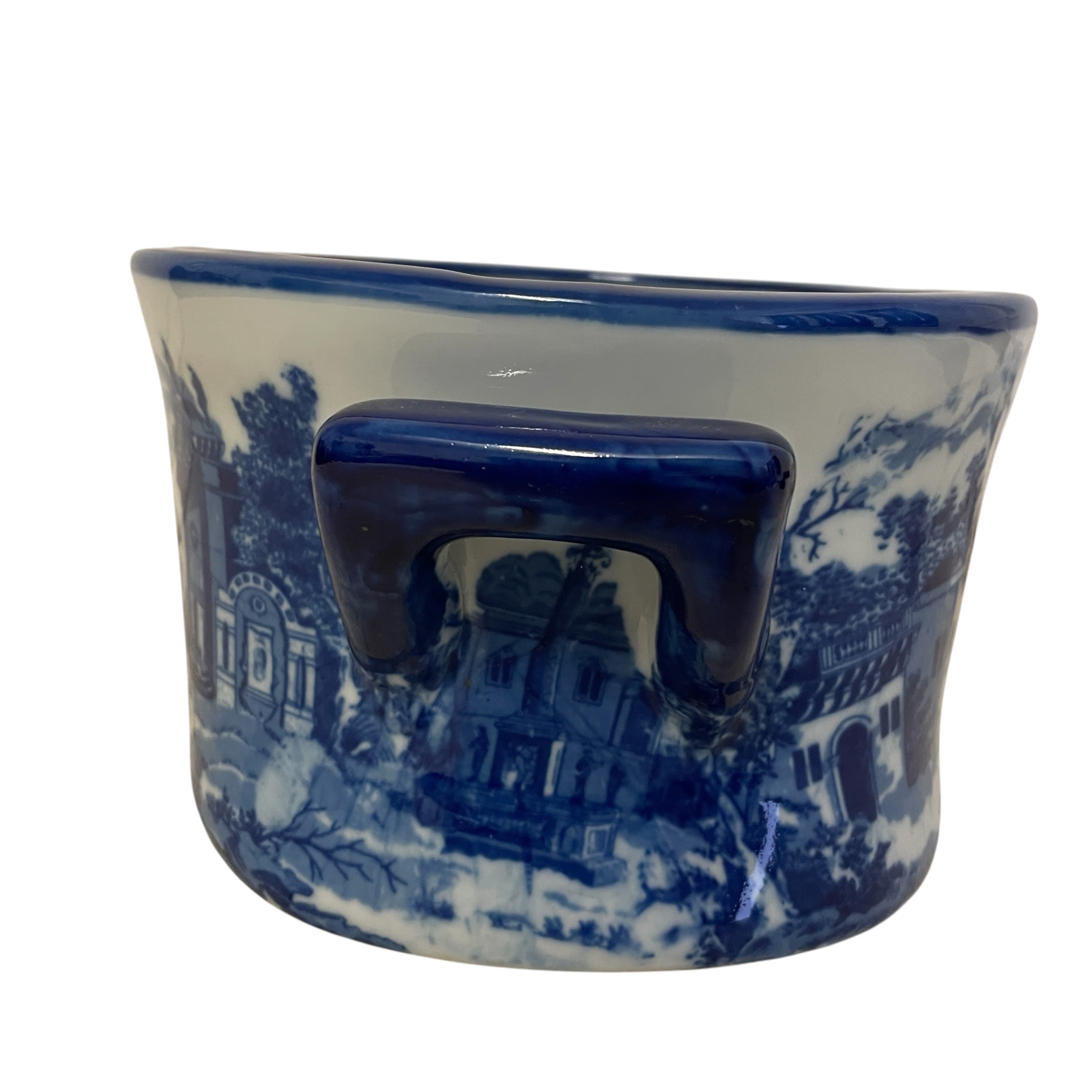 Antique English Blue and White Transferware Ironstone Plant Pot by Victoria Ware Decor Display c1910 / EVE 8 Antique English Blue and White Transferware Ironstone Plant Pot by Victoria Ware Decor Display c1910 / EVE - Image 8