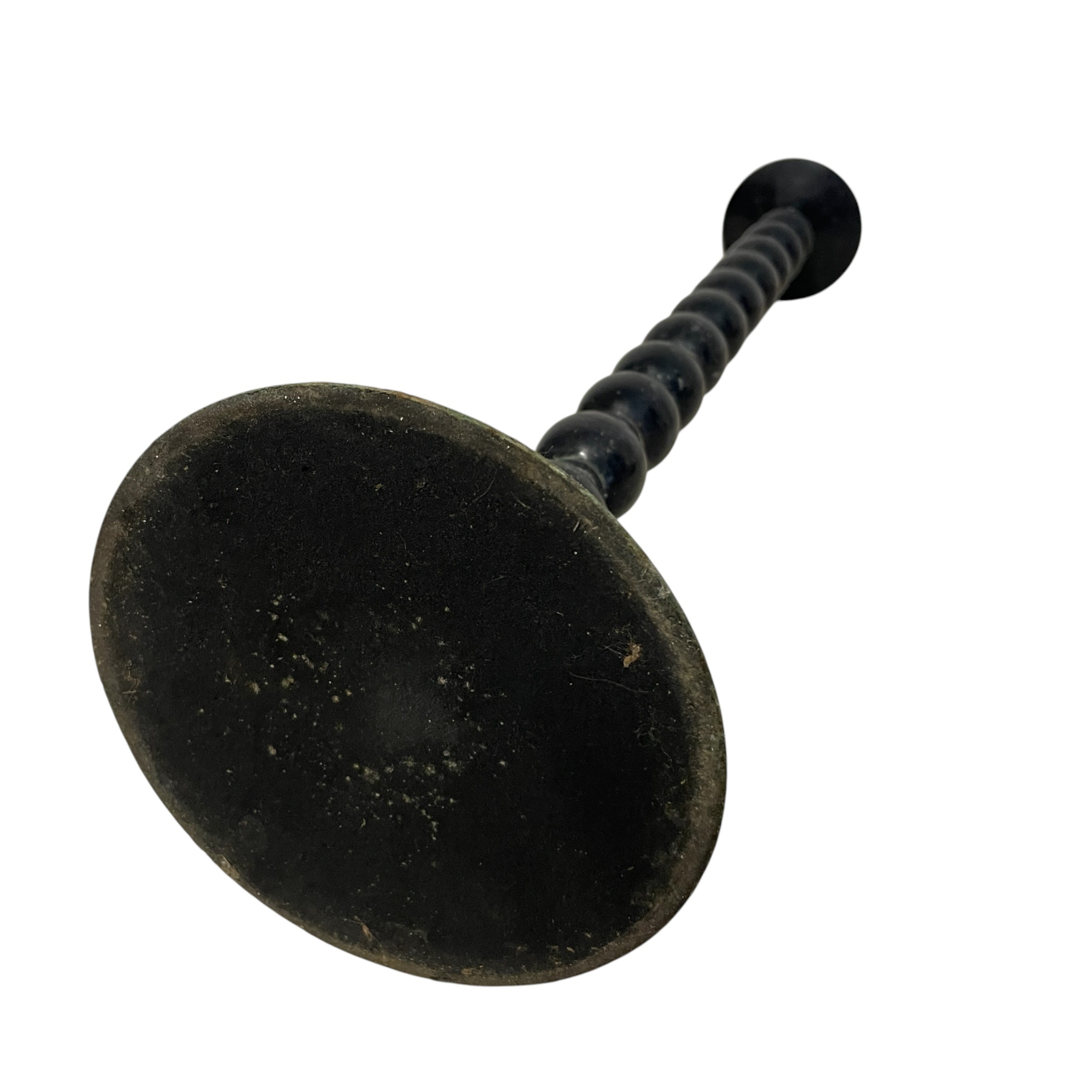 Victorian English Oxidized Metal Bobbin Molded Candlestick circa 1900’s / EVE 5 Victorian English Oxidized Metal Bobbin Molded Candlestick circa 1900's / EVE - Image 5