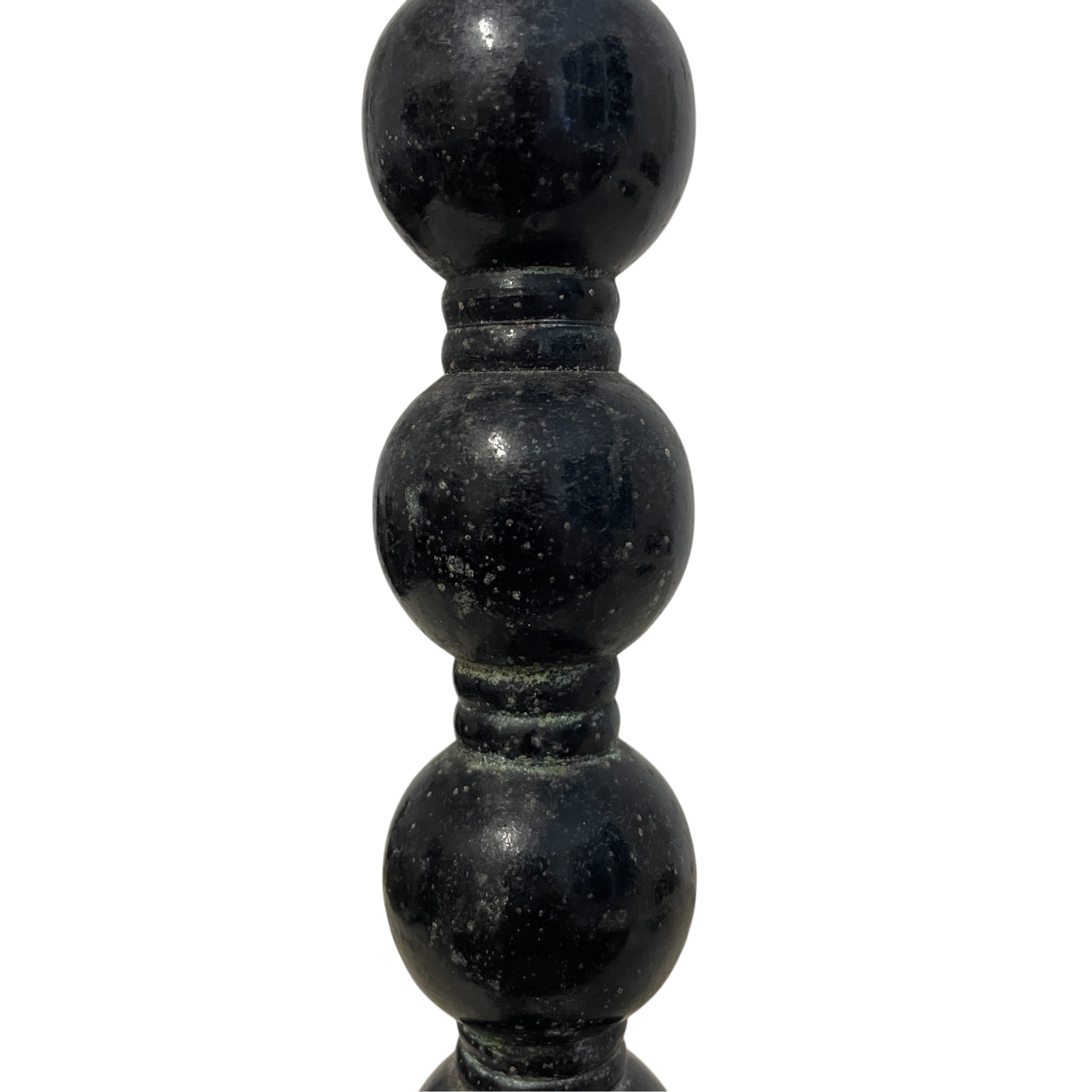 Victorian English Oxidized Metal Bobbin Molded Candlestick circa 1900’s / EVE 4 Victorian English Oxidized Metal Bobbin Molded Candlestick circa 1900's / EVE - Image 4