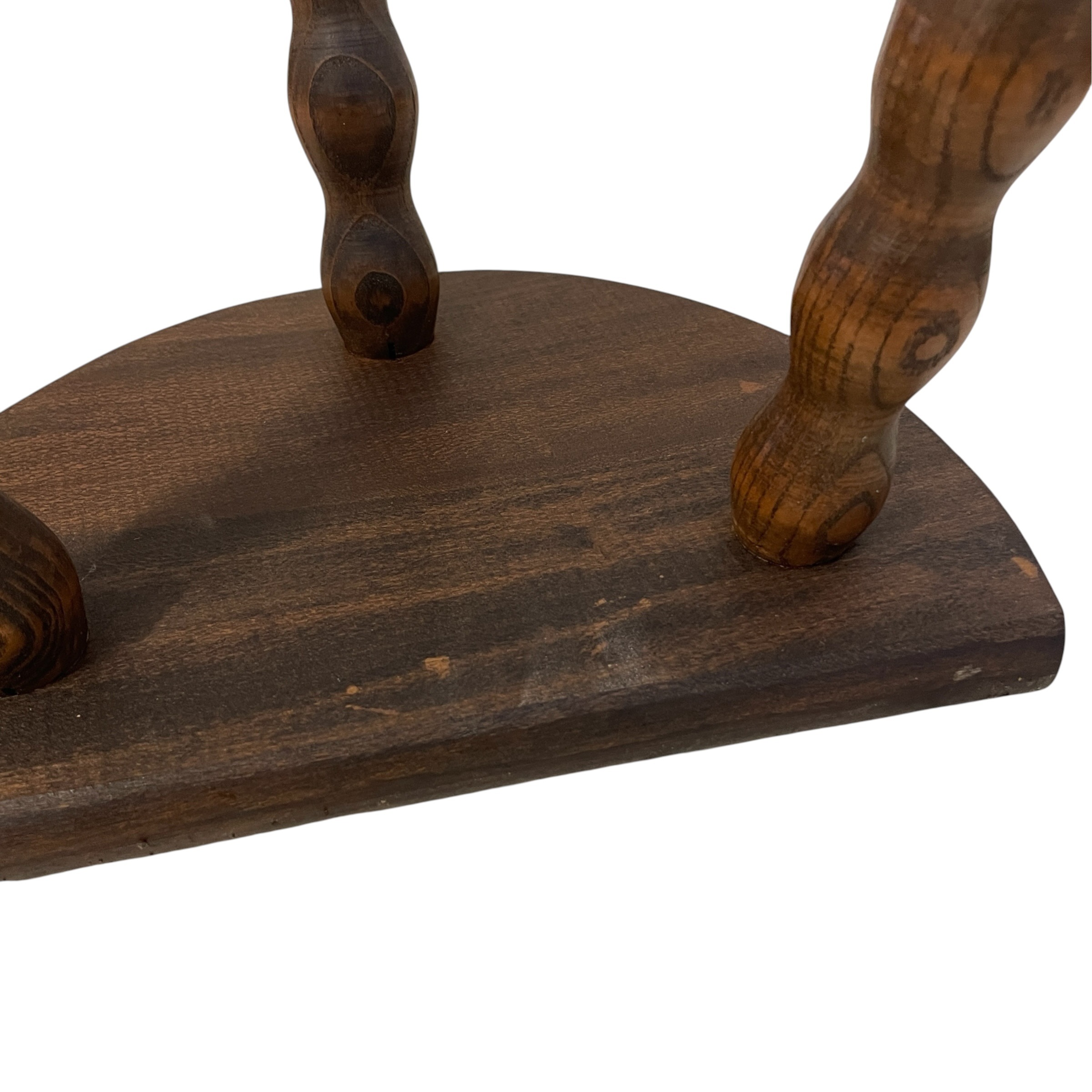 Vintage French Wooden Tripod Stool with Bobbin Turned Legs Stand Plinth Table D Stool Tripod T Brace Tabouret c1960’s / EVE 8 Vintage French Wooden Tripod Stool with Bobbin Turned Legs Stand Plinth Table D Stool Tripod T Brace Tabouret c1960's / EVE - Image 8