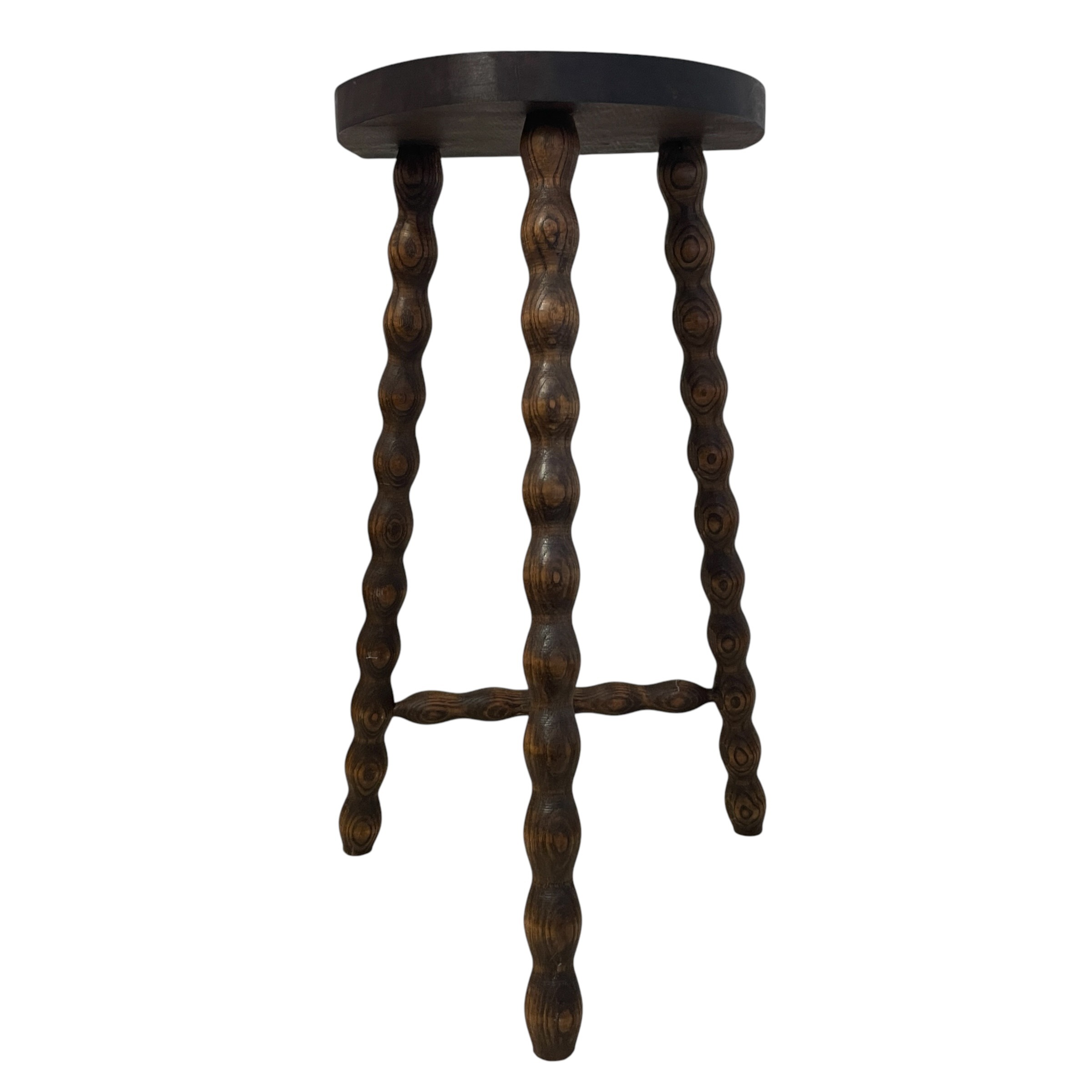Vintage French Wooden Tripod Stool with Bobbin Turned Legs Stand Plinth Table D Stool Tripod T Brace Tabouret c1960’s / EVE 10 Vintage French Wooden Tripod Stool with Bobbin Turned Legs Stand Plinth Table D Stool Tripod T Brace Tabouret c1960's / EVE - Image 10