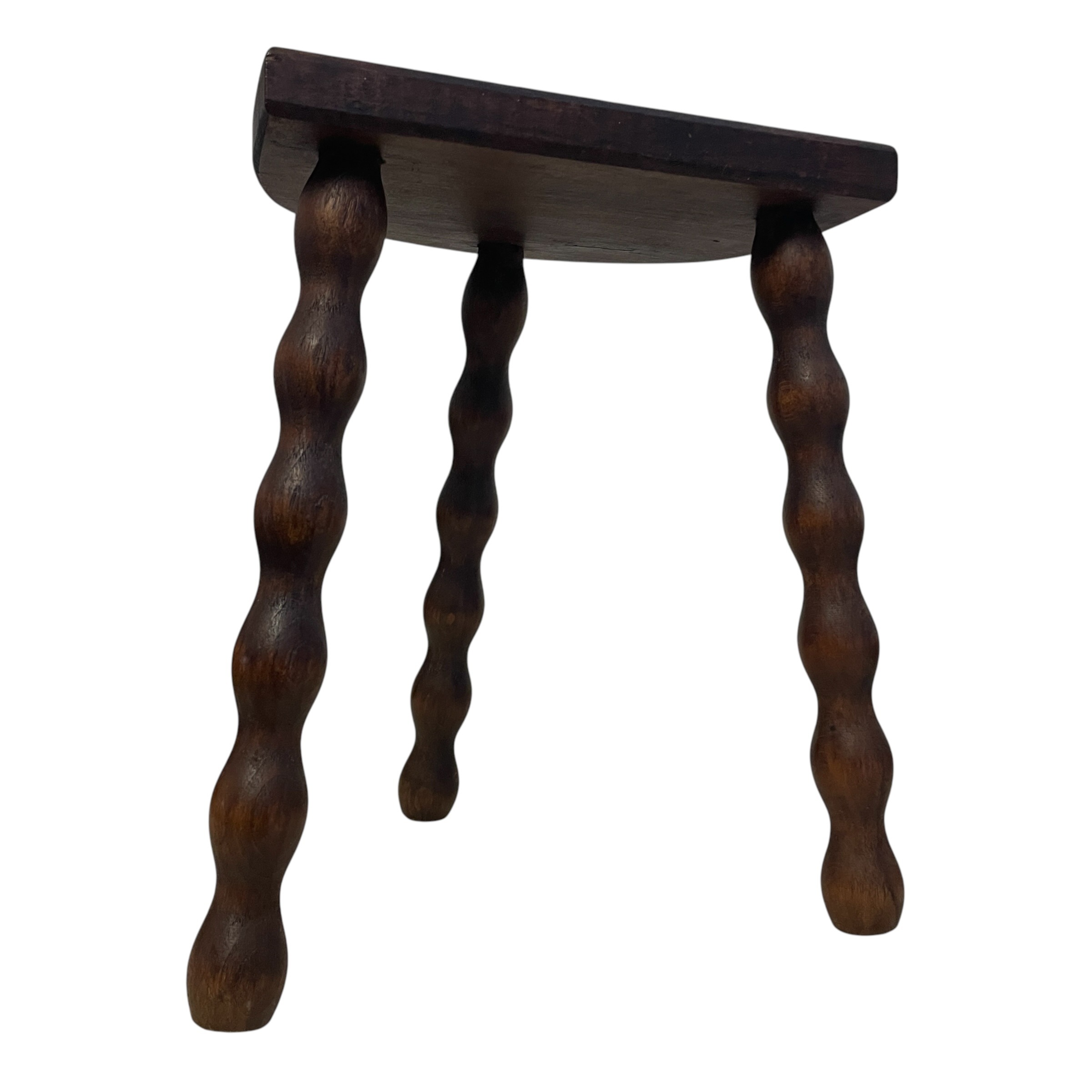Vintage French Wooden Stool with Bobbin Turned Legs Stand Plinth Table D Stool Tripod T Brace Tabouret c1960’s / EVE 11 Vintage French Wooden Stool with Bobbin Turned Legs Stand Plinth Table D Stool Tripod T Brace Tabouret c1960's / EVE - Image 11