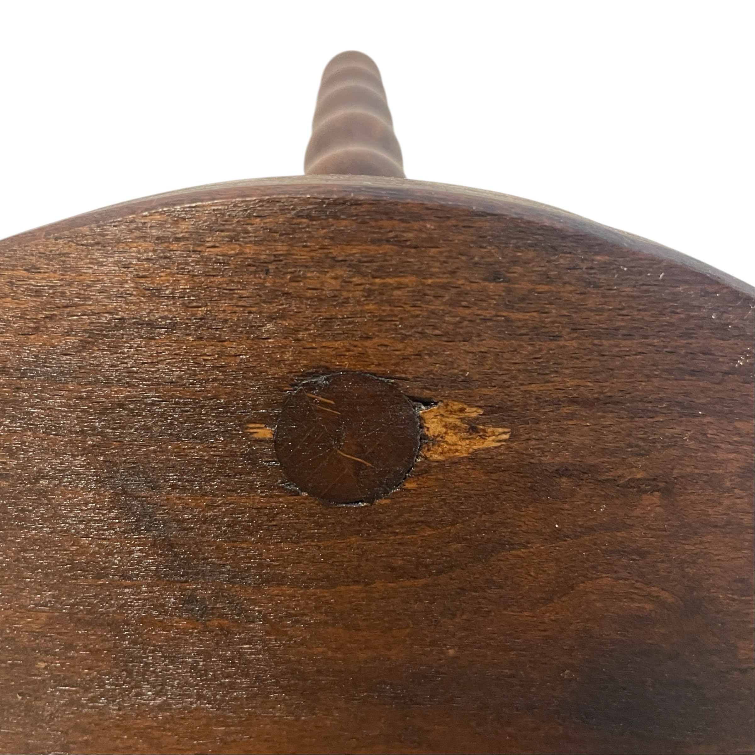 Vintage French Wooden Stool with Bobbin Turned Legs Stand Plinth Table D Stool Tripod T Brace Tabouret c1960’s / EVE 8 Vintage French Wooden Stool with Bobbin Turned Legs Stand Plinth Table D Stool Tripod T Brace Tabouret c1960's / EVE - Image 8