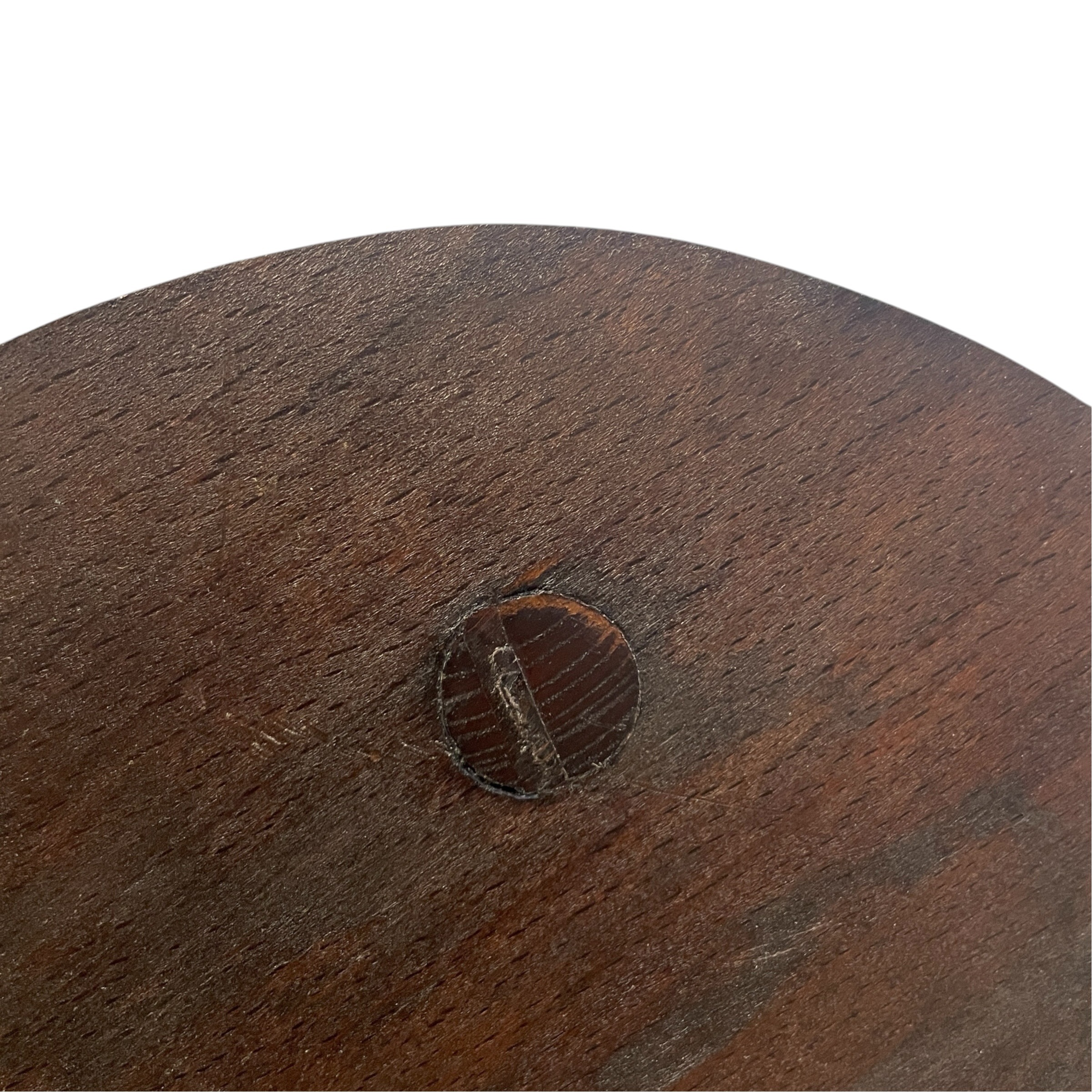 Vintage French Tripod Stool Chair Varnished Wood Milking Round Seat Twist T Brace Spiral Leg Rest Stand Plinth Tabouret c1960’s / EVE 8 Vintage French Tripod Stool Chair Varnished Wood Milking Round Seat Twist T Brace Spiral Leg Rest Stand Plinth Tabouret c1960's / EVE - Image 8