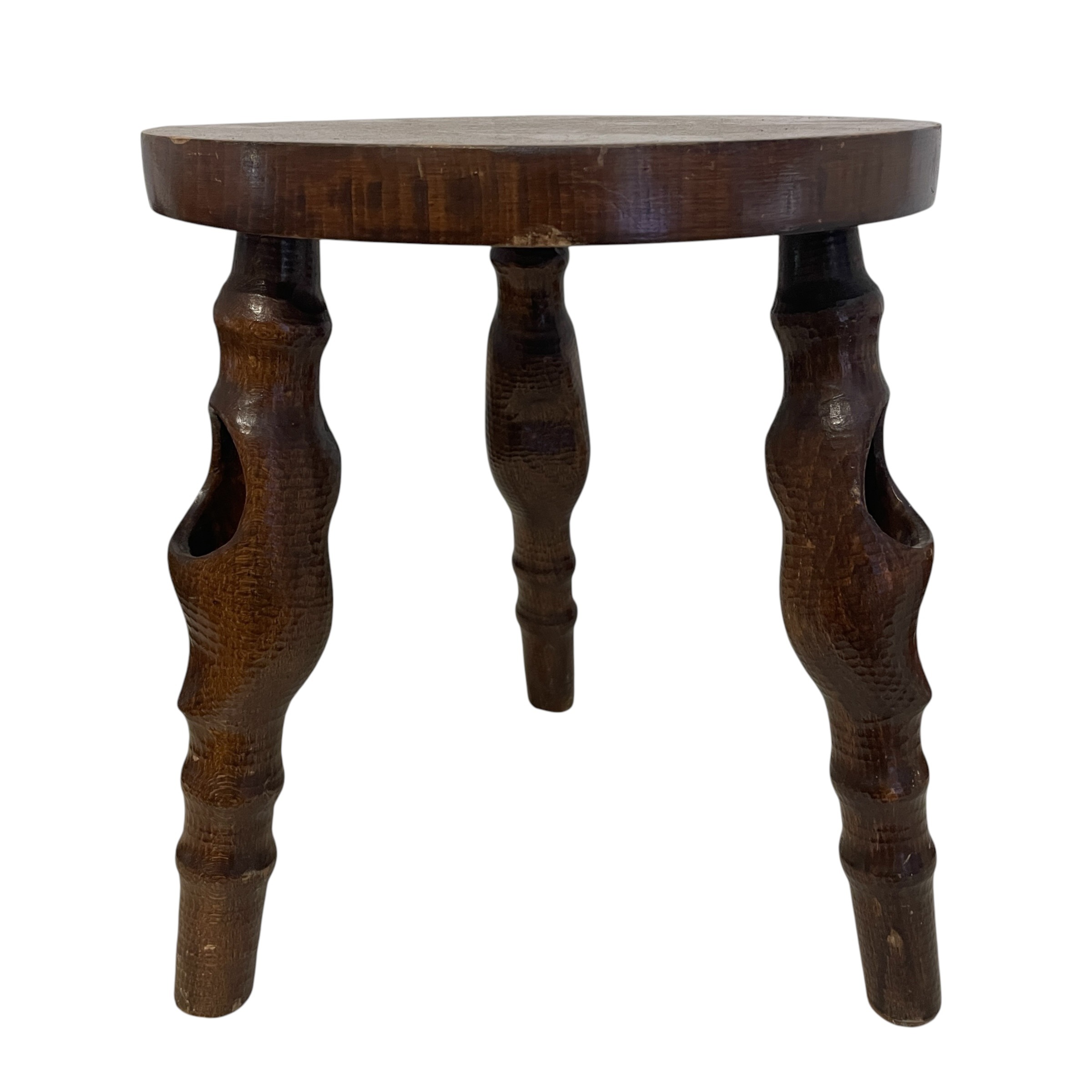Vintage Dutch Wooden Stool With Carved Clog Legs c1960’s / EVE 3 Vintage Dutch Wooden Stool With Carved Clog Legs c1960's / EVE - Image 3