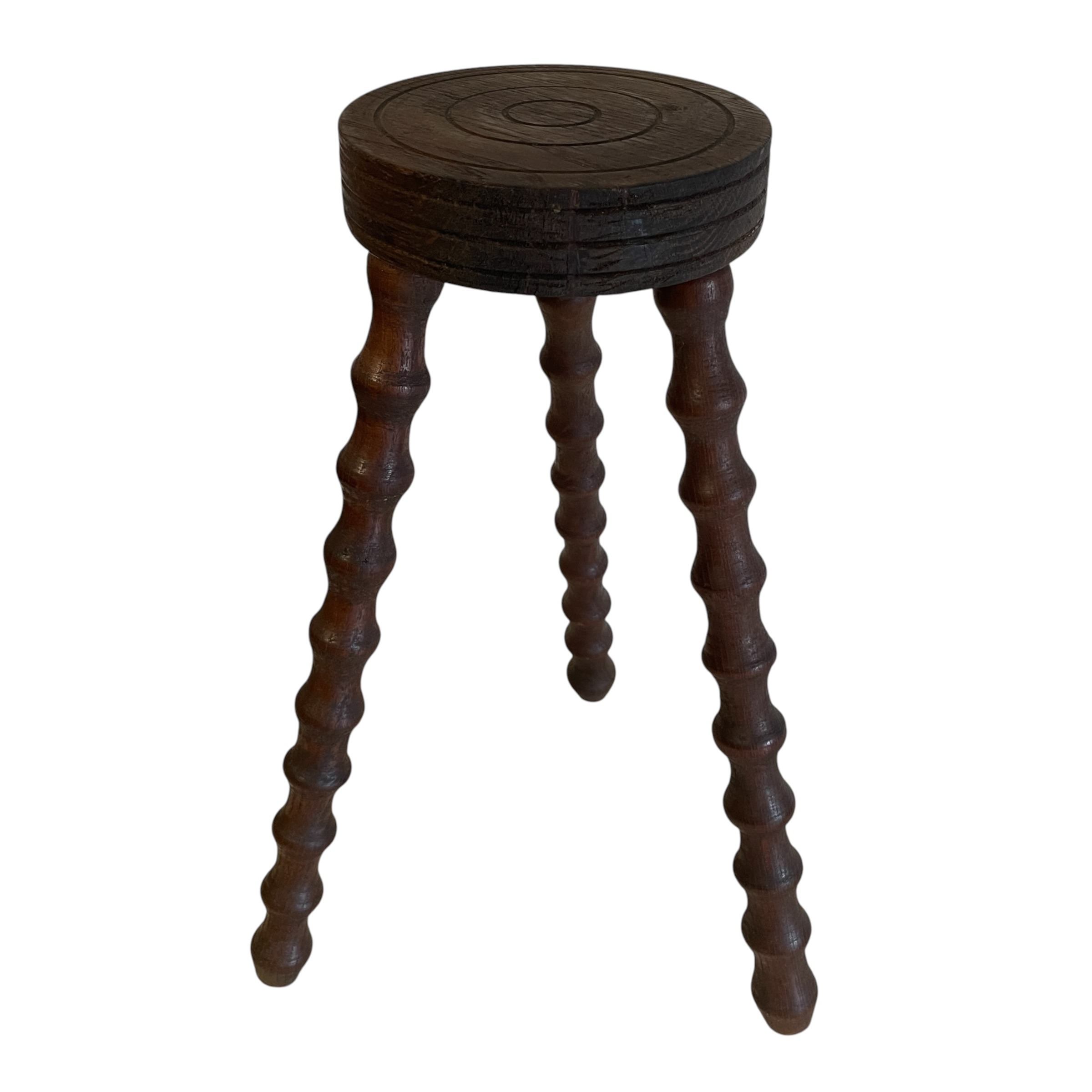 Vintage French Wooden Milking Stool with Turned Bobbin Four Legs Rest Plain Simple Stand Plinth Tabouret c1960-70’s / EVE 2 Vintage French Wooden Milking Stool with Turned Bobbin Four Legs Rest Plain Simple Stand Plinth Tabouret c1960-70's / EVE - Image 2