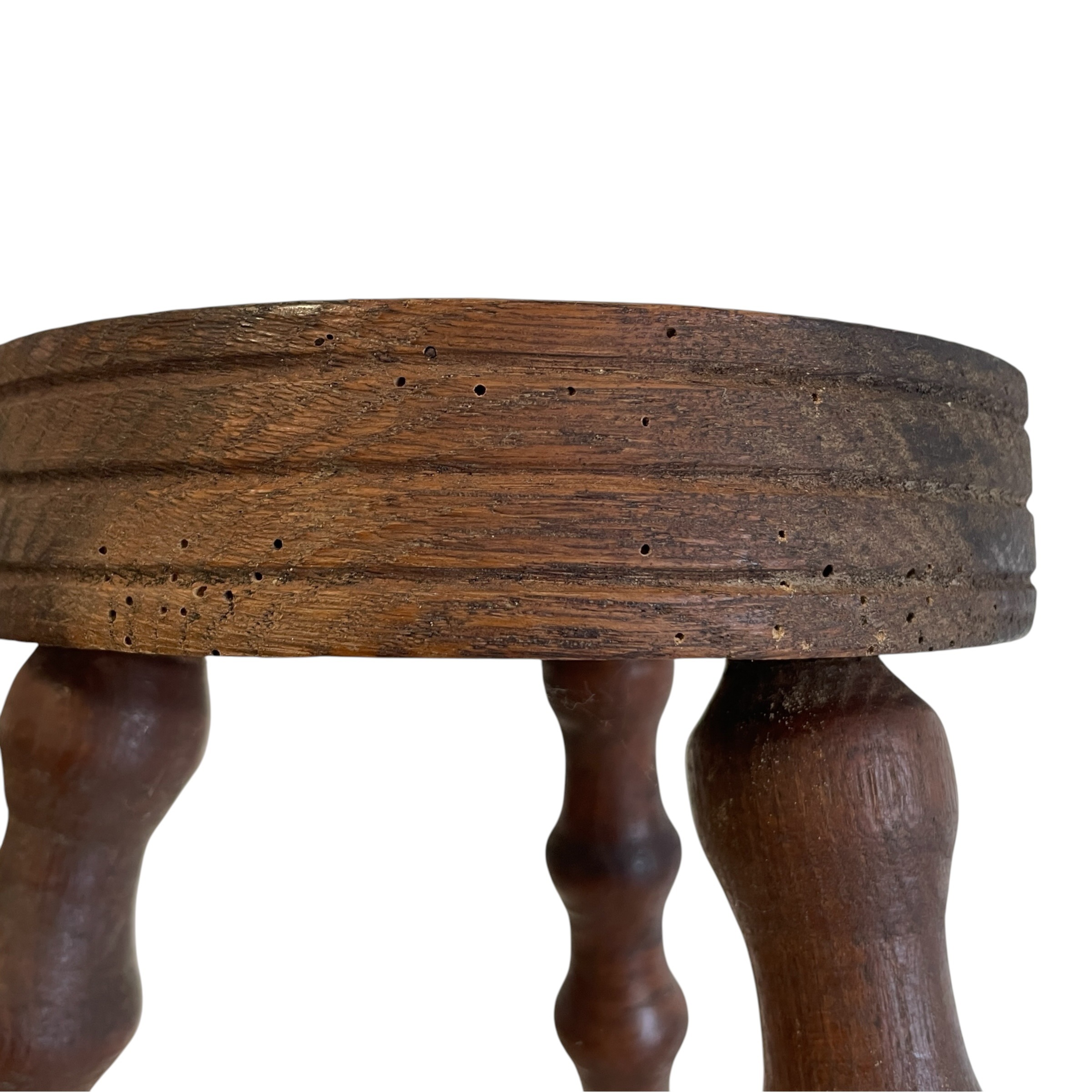 Vintage French Wooden Milking Stool with Turned Bobbin Four Legs Rest Plain Simple Stand Plinth Tabouret c1960-70’s / EVE 4 Vintage French Wooden Milking Stool with Turned Bobbin Four Legs Rest Plain Simple Stand Plinth Tabouret c1960-70's / EVE - Image 4