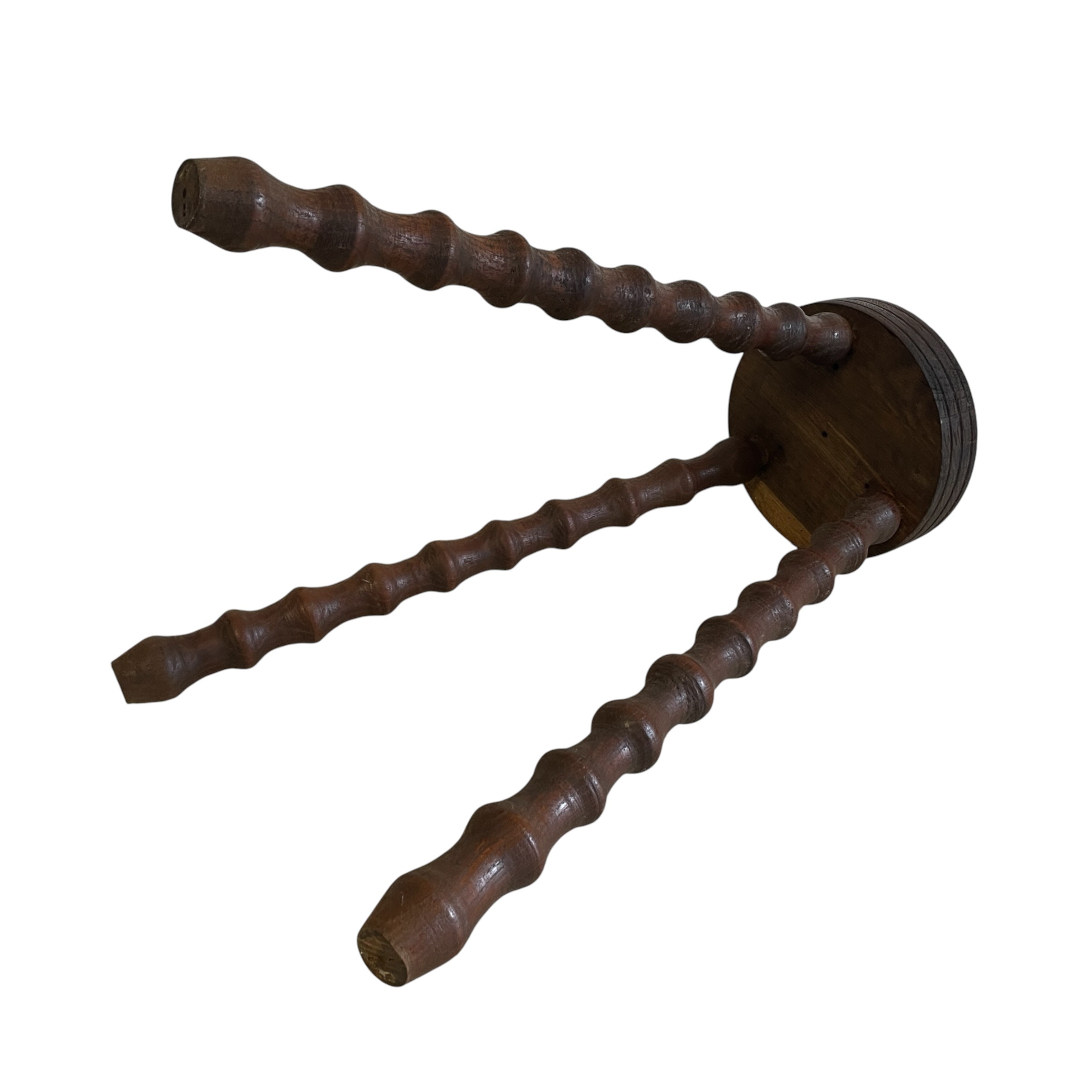 Vintage French Wooden Milking Stool with Turned Bobbin Four Legs Rest Plain Simple Stand Plinth Tabouret c1960-70’s / EVE 7 Vintage French Wooden Milking Stool with Turned Bobbin Four Legs Rest Plain Simple Stand Plinth Tabouret c1960-70's / EVE - Image 7