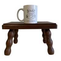 Alternative view of Vintage French Wooden Bench Foot Stool Provincial Traditional Bobbin Leg Country Rustic Style c1950's / EVE