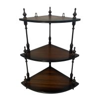 Alternative view of Vintage English Victorian Era Reproduction Three Tier Wooden Corner Wall Shelf c1950-60's / EVE