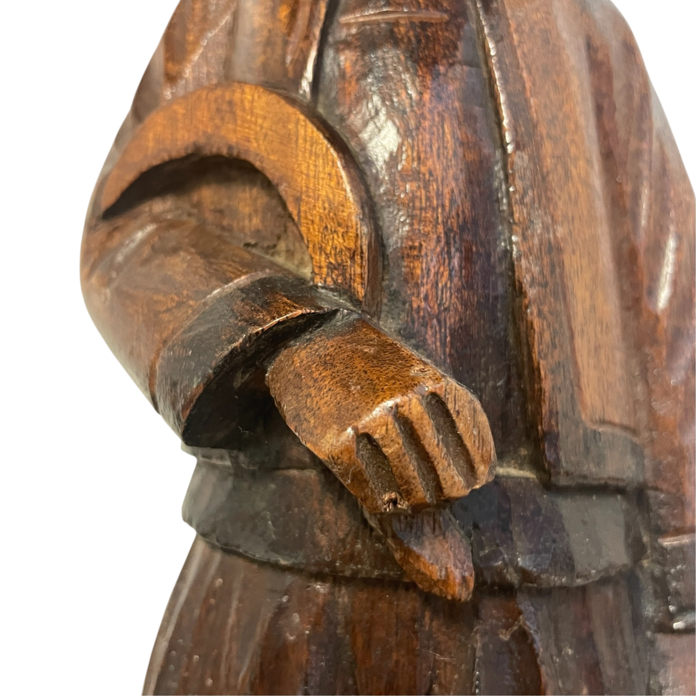 Vintage French Breton Carved Figural Pedestal Table Round Top circa 1940-50’s / EVE 6 Vintage French Breton Carved Figural Pedestal Table Round Top circa 1940-50's / EVE - Image 6