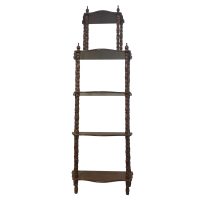 Alternative view of Vintage English Victorian Era Reproduction Five Tier Wooden Wall Display Shelf c1960-70s / EVE