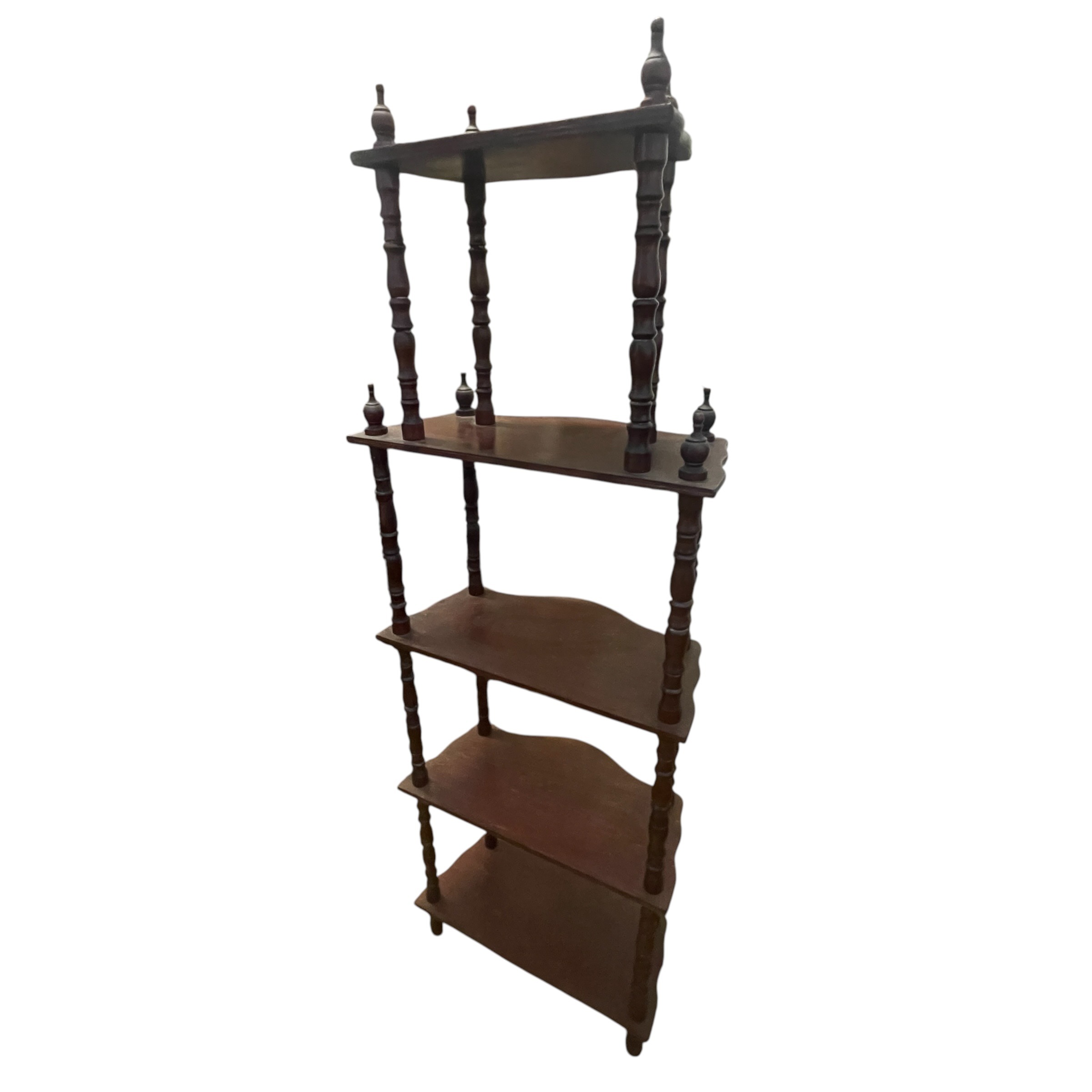 Vintage English Victorian Era Reproduction Five Tier Wooden Wall Display Shelf c1960-70s / EVE 12 Vintage English Victorian Era Reproduction Five Tier Wooden Wall Display Shelf c1960-70s / EVE - Image 12