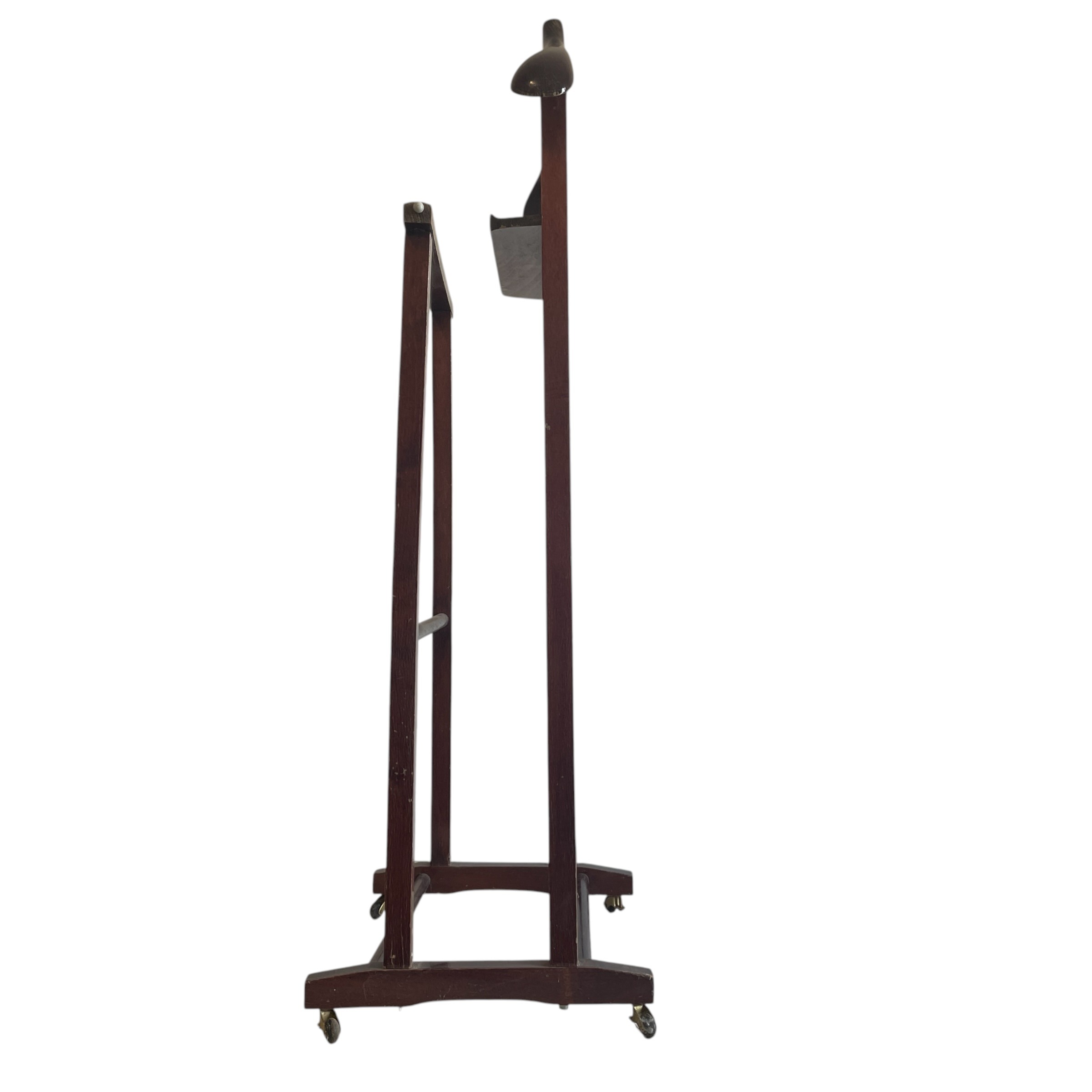 Vintage French Wooden Valet Stand with a Hanger Trouser Bar and Wheels Clothes Suit Costume Bedroom Decor Storage Office c1970’s / EVE 6 Vintage French Wooden Valet Stand with a Hanger Trouser Bar and Wheels Clothes Suit Costume Bedroom Decor Storage Office c1970's / EVE - Image 6