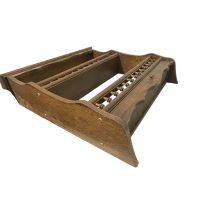 Alternative view of Vintage French Wooden Wall Plate Spices and Cups Display Shelf with Turned Spindles and a Drawer c1980s / EVE