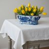 Antique English Blue and White Transferware Ironstone Plant Pot by Victoria Ware Decor Display c1910 / EVE