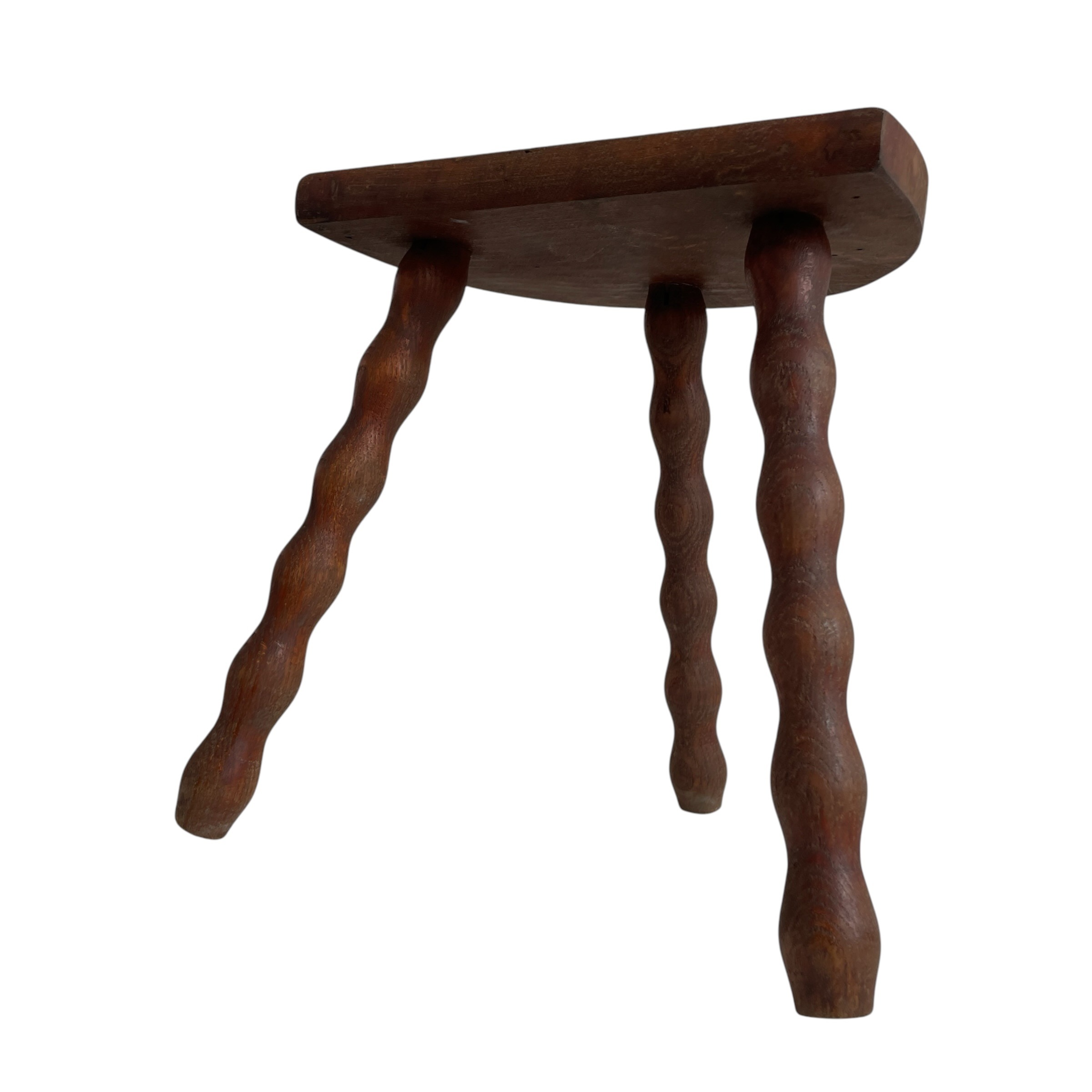 Vintage French Tripod Stool Chair Seat Wood Milking D Shaped Seat Bobbin Leg Rest Stand Plinth Tabouret Farmhouse c1960’s / EVE 13 Vintage French Tripod Stool Chair Seat Wood Milking D Shaped Seat Bobbin Leg Rest Stand Plinth Tabouret Farmhouse c1960's / EVE - Image 13