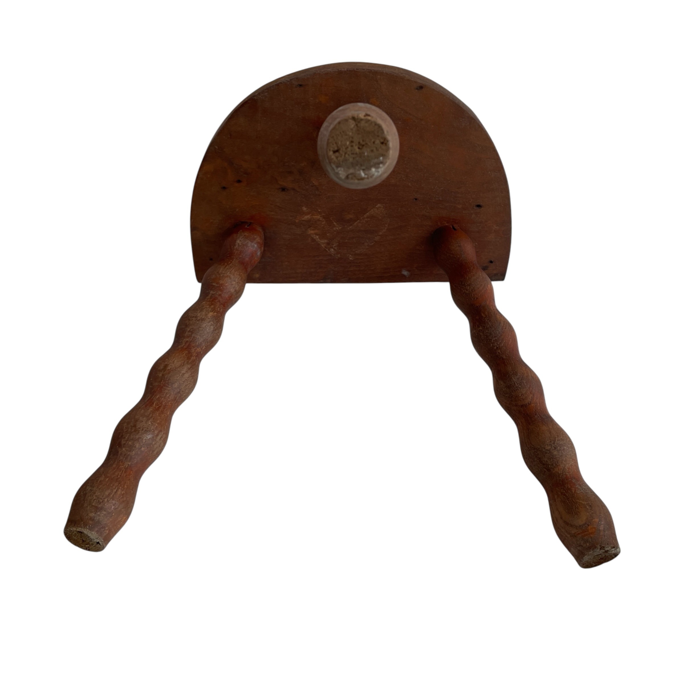 Vintage French Tripod Stool Chair Seat Wood Milking D Shaped Seat Bobbin Leg Rest Stand Plinth Tabouret Farmhouse c1960’s / EVE 7 Vintage French Tripod Stool Chair Seat Wood Milking D Shaped Seat Bobbin Leg Rest Stand Plinth Tabouret Farmhouse c1960's / EVE - Image 7