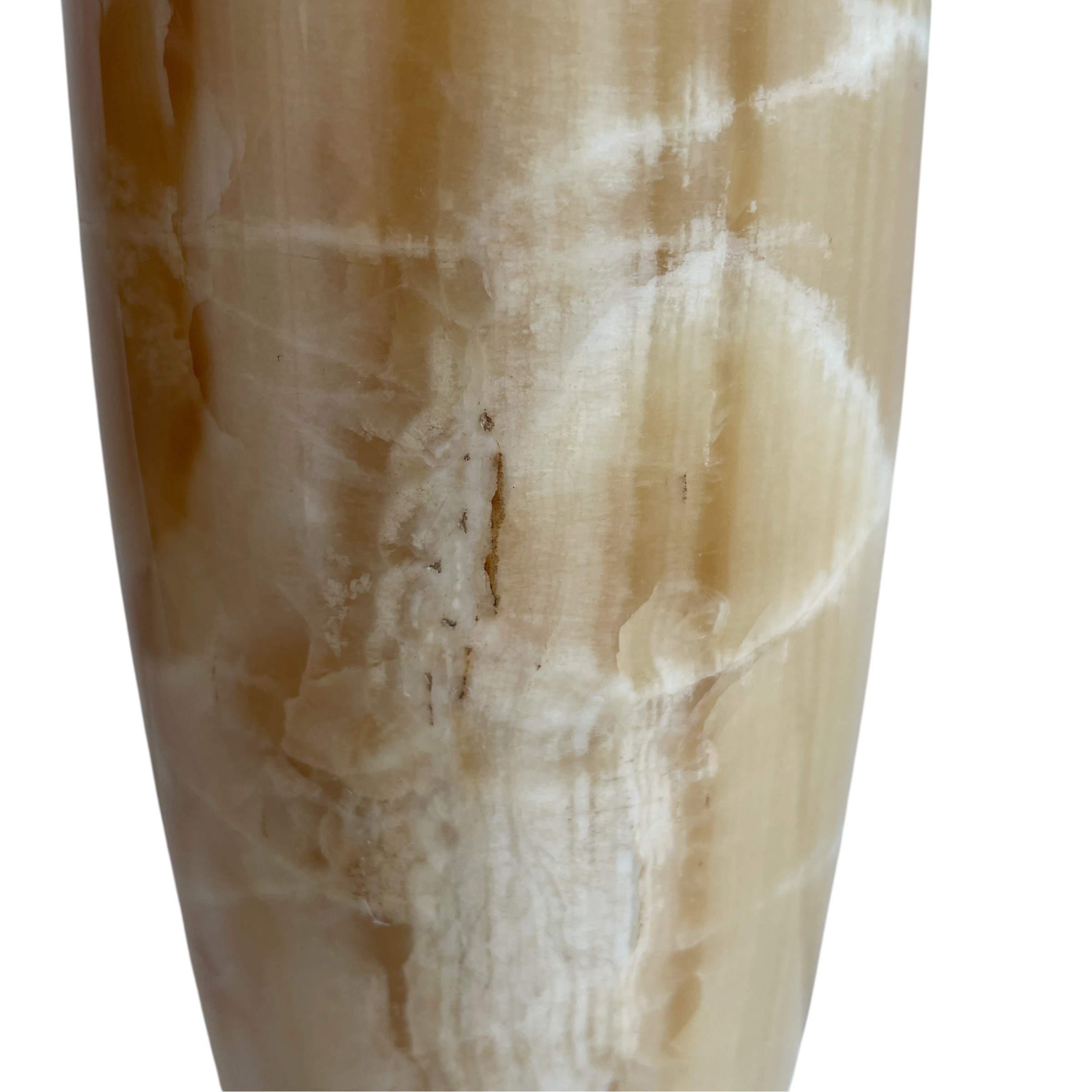Vintage Pakistani Carved Golden Yellow Banded Onyx Cylindrical Vase Pot Collection Ornament Figurine Prop Display c1970’s / EVE 9 Vintage Pakistani Carved Golden Yellow Banded Onyx Cylindrical Vase Pot Collection Ornament Figurine Prop Display c1970's / EVE - Image 9