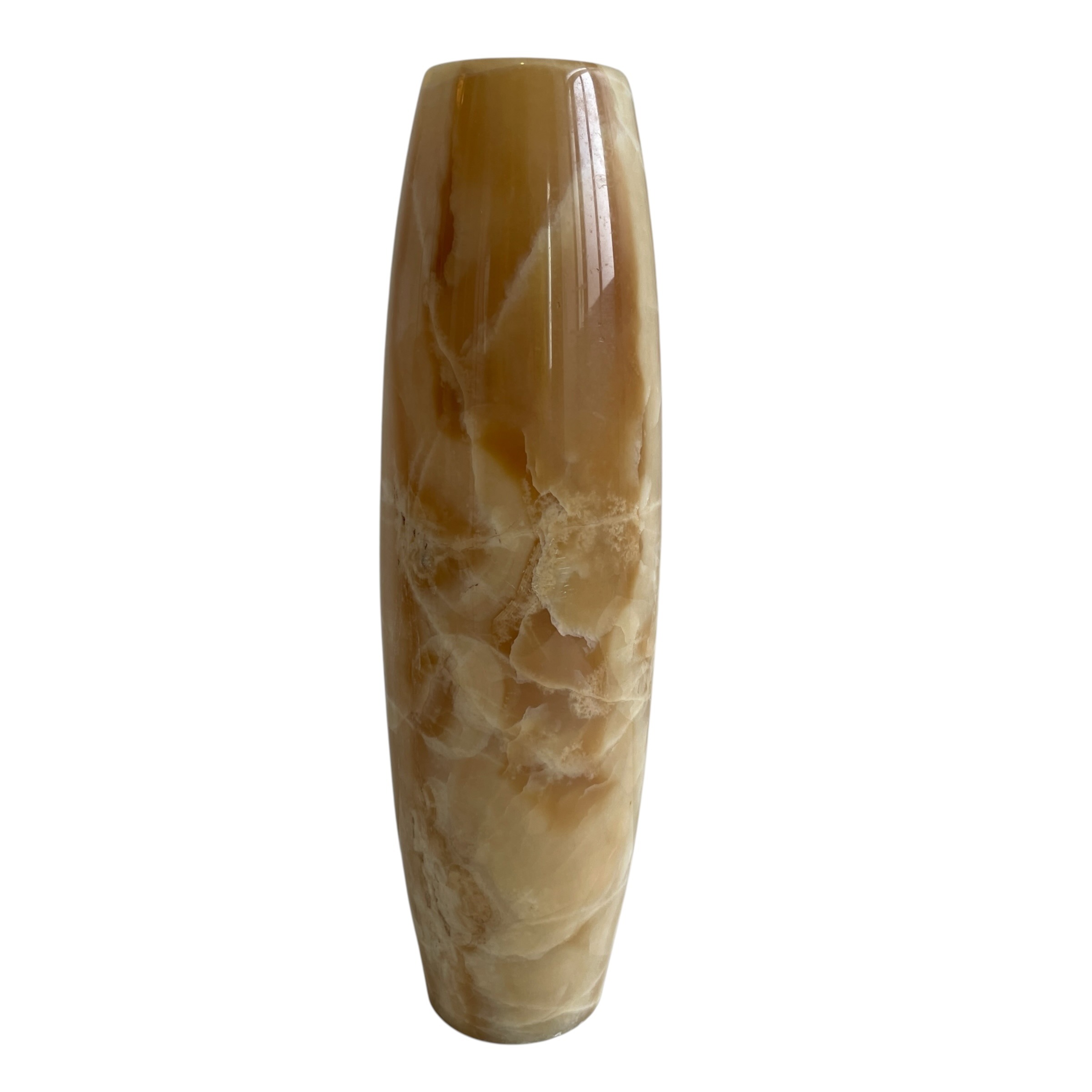 Vintage Pakistani Carved Golden Yellow Banded Onyx Cylindrical Vase Pot Collection Ornament Figurine Prop Display c1970’s / EVE 8 Vintage Pakistani Carved Golden Yellow Banded Onyx Cylindrical Vase Pot Collection Ornament Figurine Prop Display c1970's / EVE - Image 8