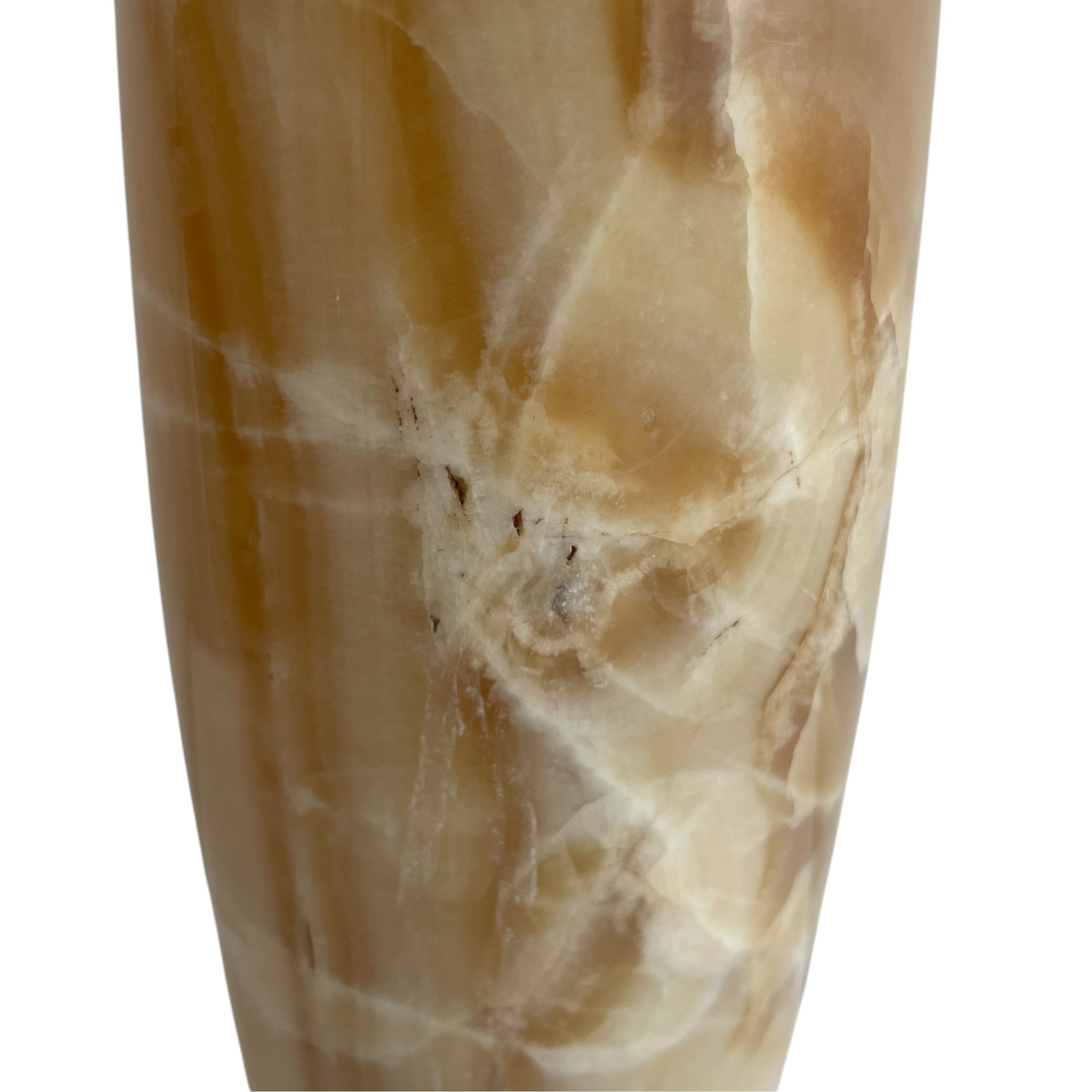 Vintage Pakistani Carved Golden Yellow Banded Onyx Cylindrical Vase Pot Collection Ornament Figurine Prop Display c1970’s / EVE 7 Vintage Pakistani Carved Golden Yellow Banded Onyx Cylindrical Vase Pot Collection Ornament Figurine Prop Display c1970's / EVE - Image 7