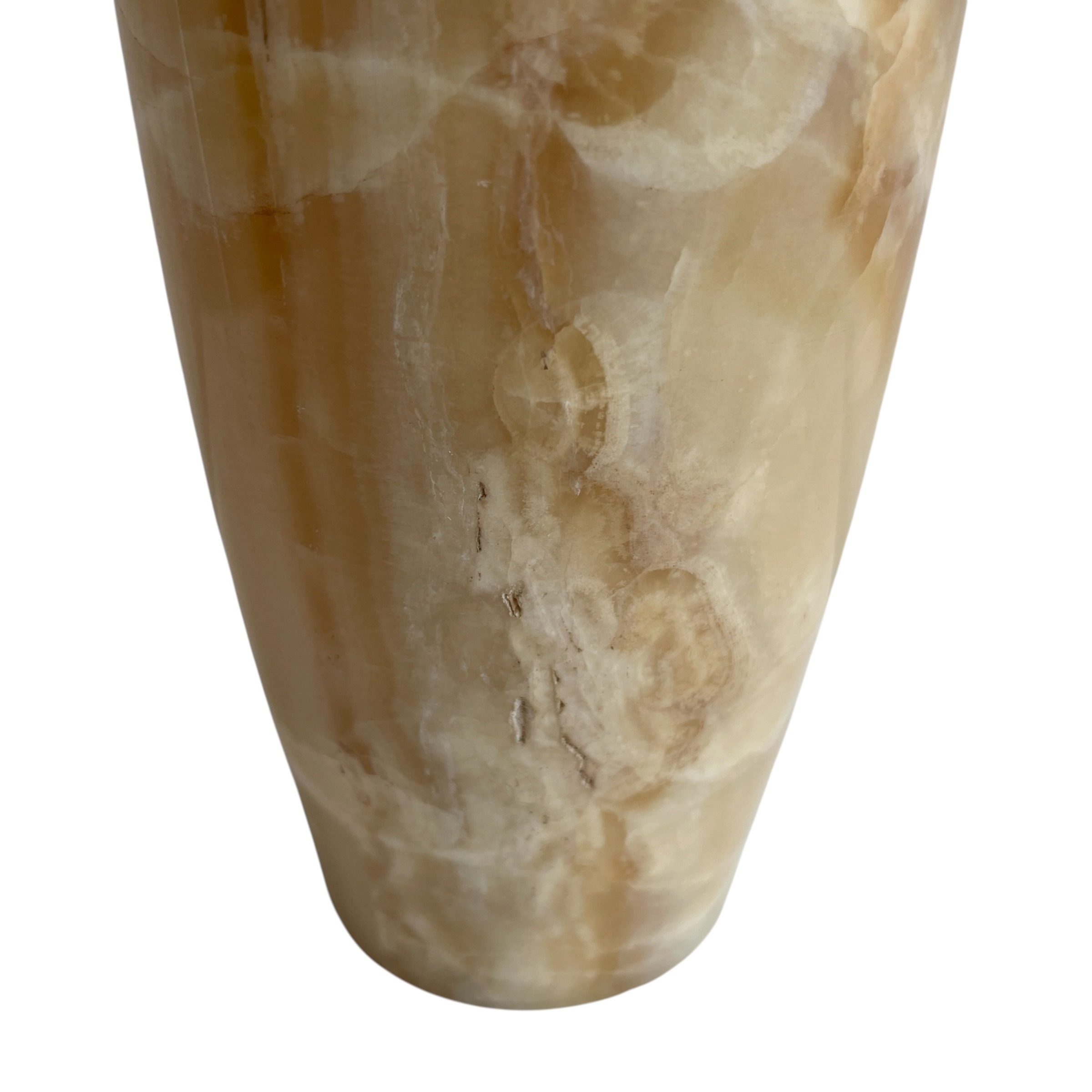 Vintage Pakistani Carved Golden Yellow Banded Onyx Cylindrical Vase Pot Collection Ornament Figurine Prop Display c1970’s / EVE 6 Vintage Pakistani Carved Golden Yellow Banded Onyx Cylindrical Vase Pot Collection Ornament Figurine Prop Display c1970's / EVE - Image 6