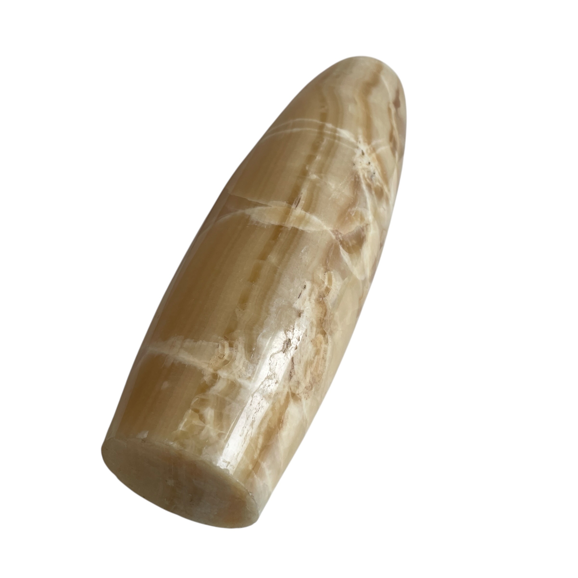 Vintage Pakistani Carved Golden Yellow Banded Onyx Cylindrical Vase Pot Collection Ornament Figurine Prop Display c1970’s / EVE 4 Vintage Pakistani Carved Golden Yellow Banded Onyx Cylindrical Vase Pot Collection Ornament Figurine Prop Display c1970's / EVE - Image 4