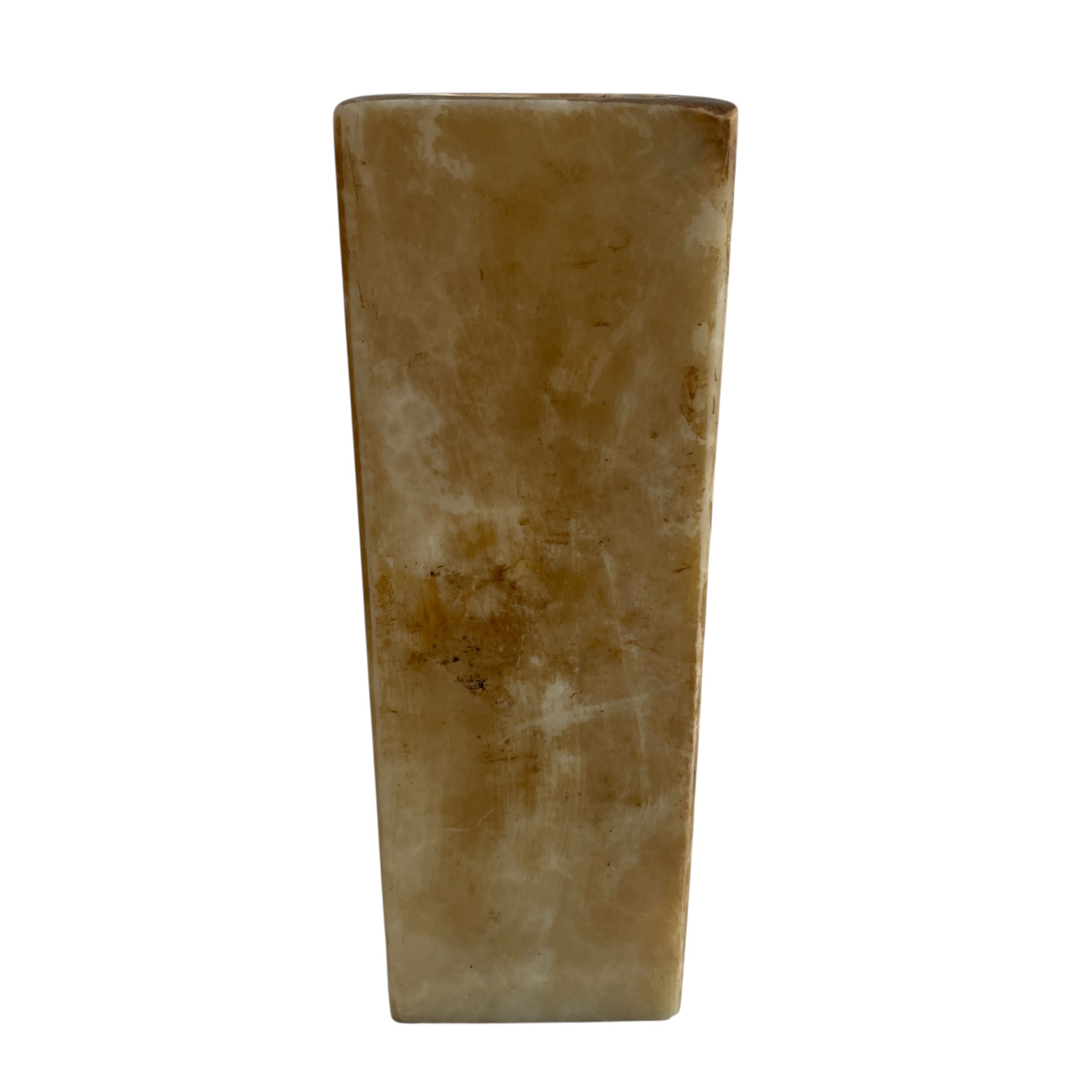 Vintage Italian MCM Vase Square Pillar form Golden Yellow Banded Onyx Vase Pot Collection Ornament Figurine Prop Display c1970’s / EVE 9 Vintage Italian MCM Vase Square Pillar form Golden Yellow Banded Onyx Vase Pot Collection Ornament Figurine Prop Display c1970's / EVE - Image 9