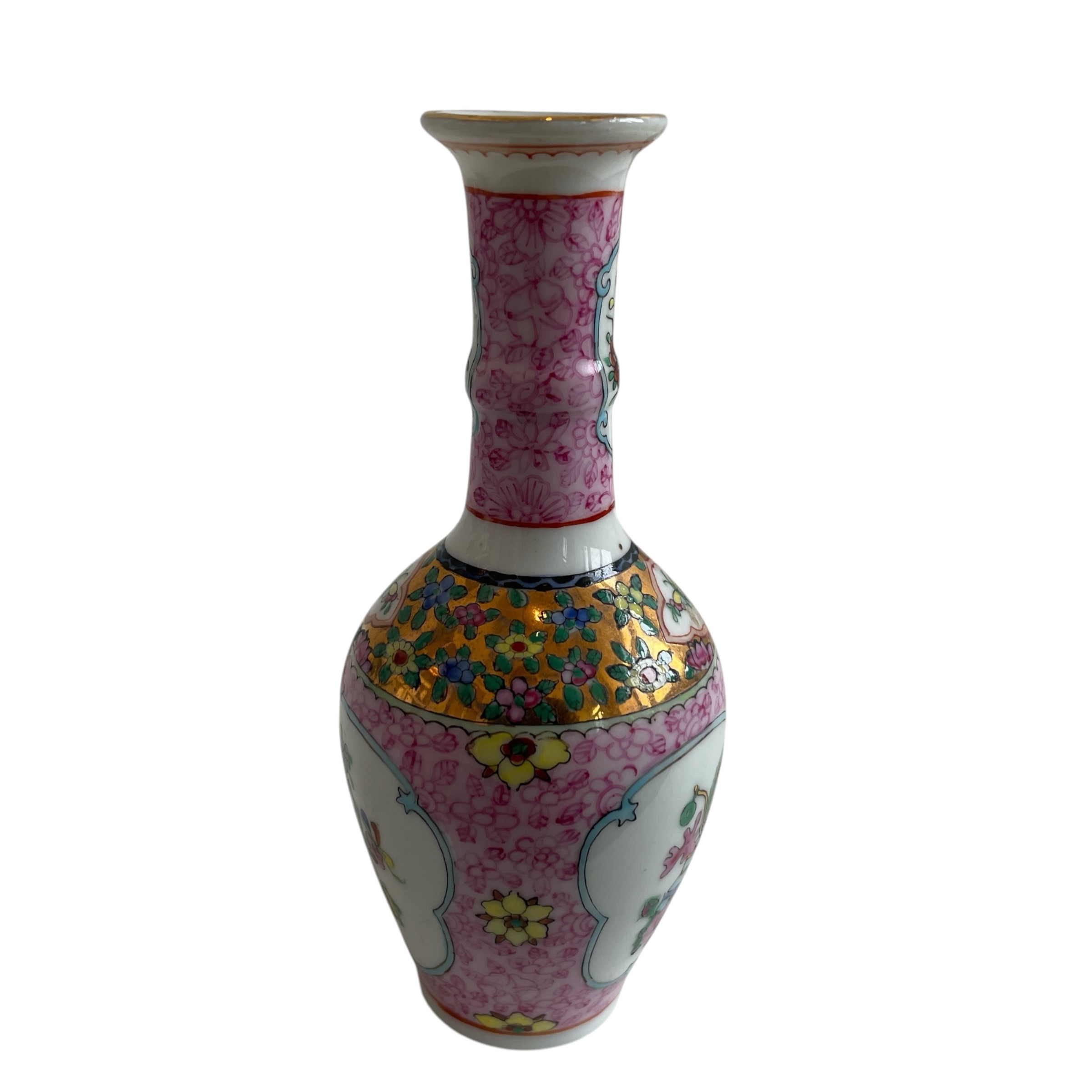Vintage Chinese Export Family Rose Porcelain Miniature Vase Collection Ornament Prop Display c1970’s / EVE 10 Vintage Chinese Export Family Rose Porcelain Miniature Vase Collection Ornament Prop Display c1970's / EVE - Image 10