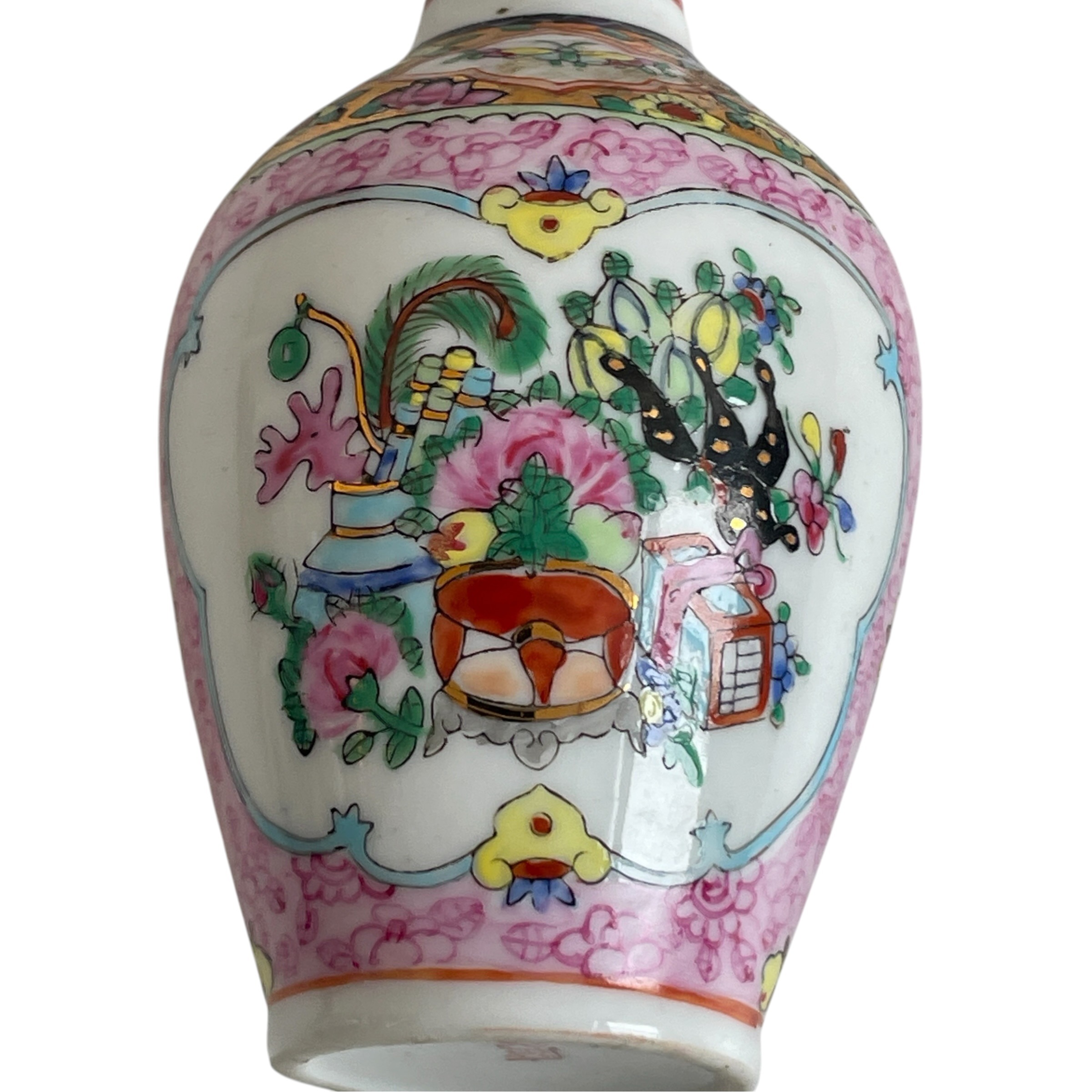 Vintage Chinese Export Family Rose Porcelain Miniature Vase Collection Ornament Prop Display c1970’s / EVE 8 Vintage Chinese Export Family Rose Porcelain Miniature Vase Collection Ornament Prop Display c1970's / EVE - Image 8