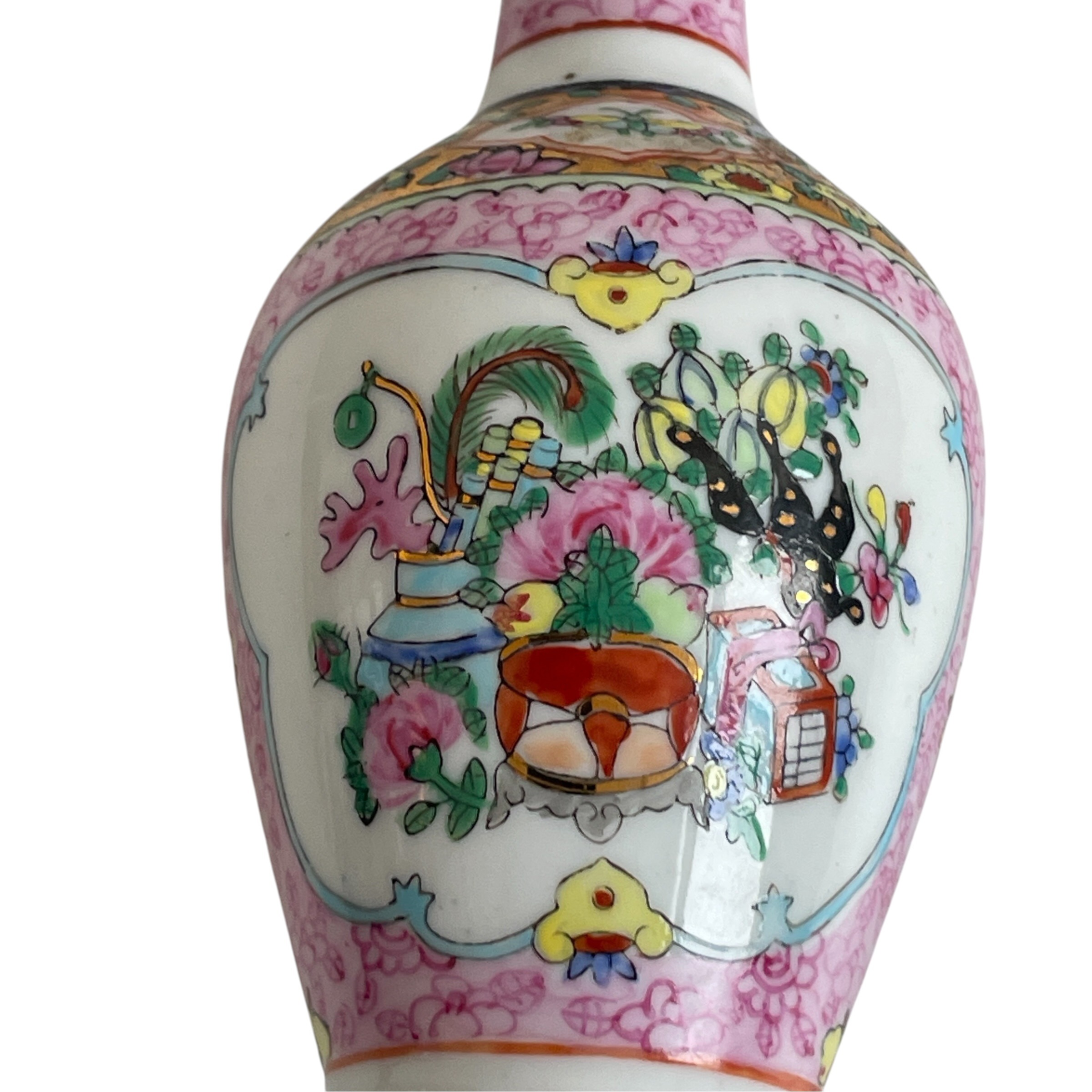 Vintage Chinese Export Family Rose Porcelain Miniature Vase Collection Ornament Prop Display c1970’s / EVE 7 Vintage Chinese Export Family Rose Porcelain Miniature Vase Collection Ornament Prop Display c1970's / EVE - Image 7