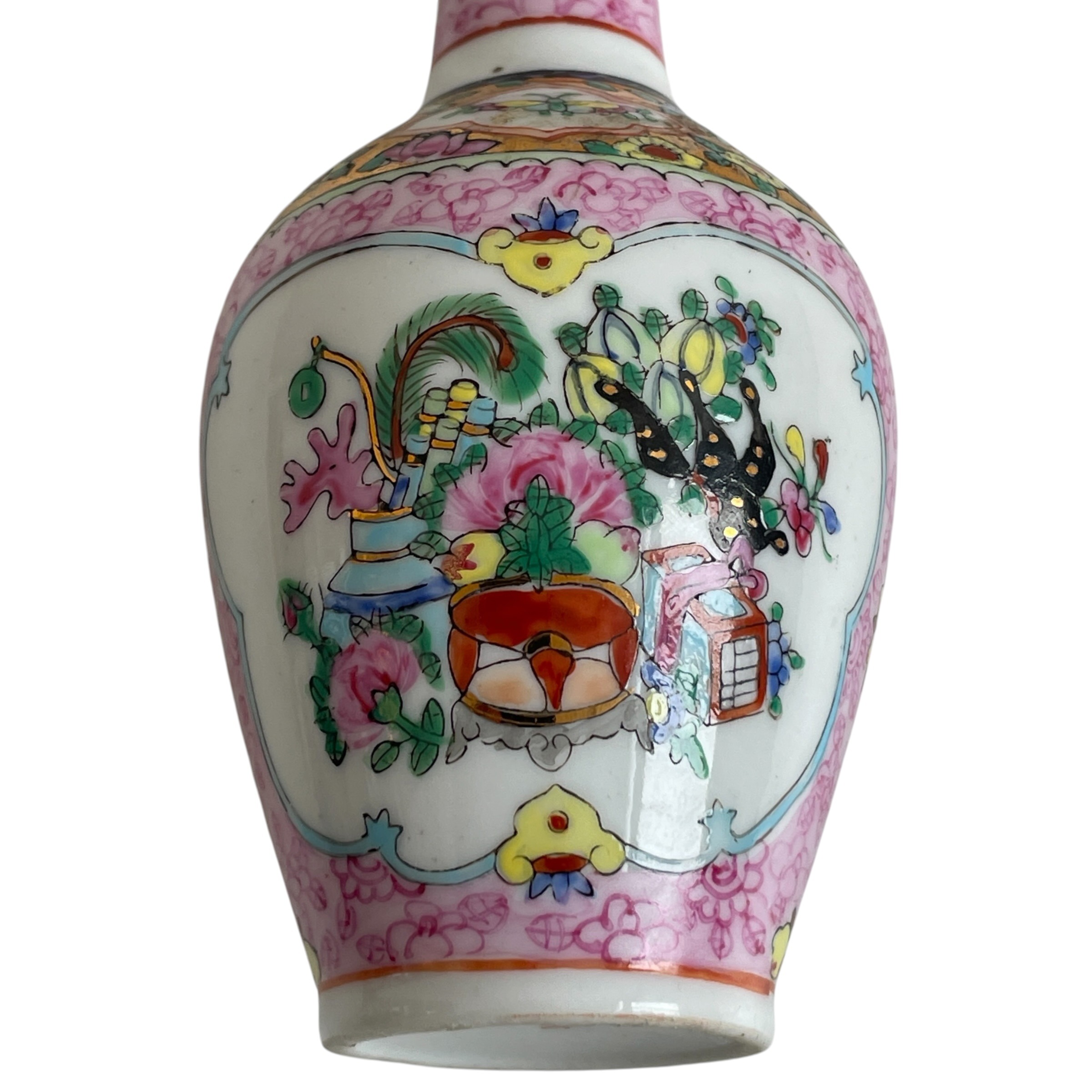 Vintage Chinese Export Family Rose Porcelain Miniature Vase Collection Ornament Prop Display c1970’s / EVE 6 Vintage Chinese Export Family Rose Porcelain Miniature Vase Collection Ornament Prop Display c1970's / EVE - Image 6