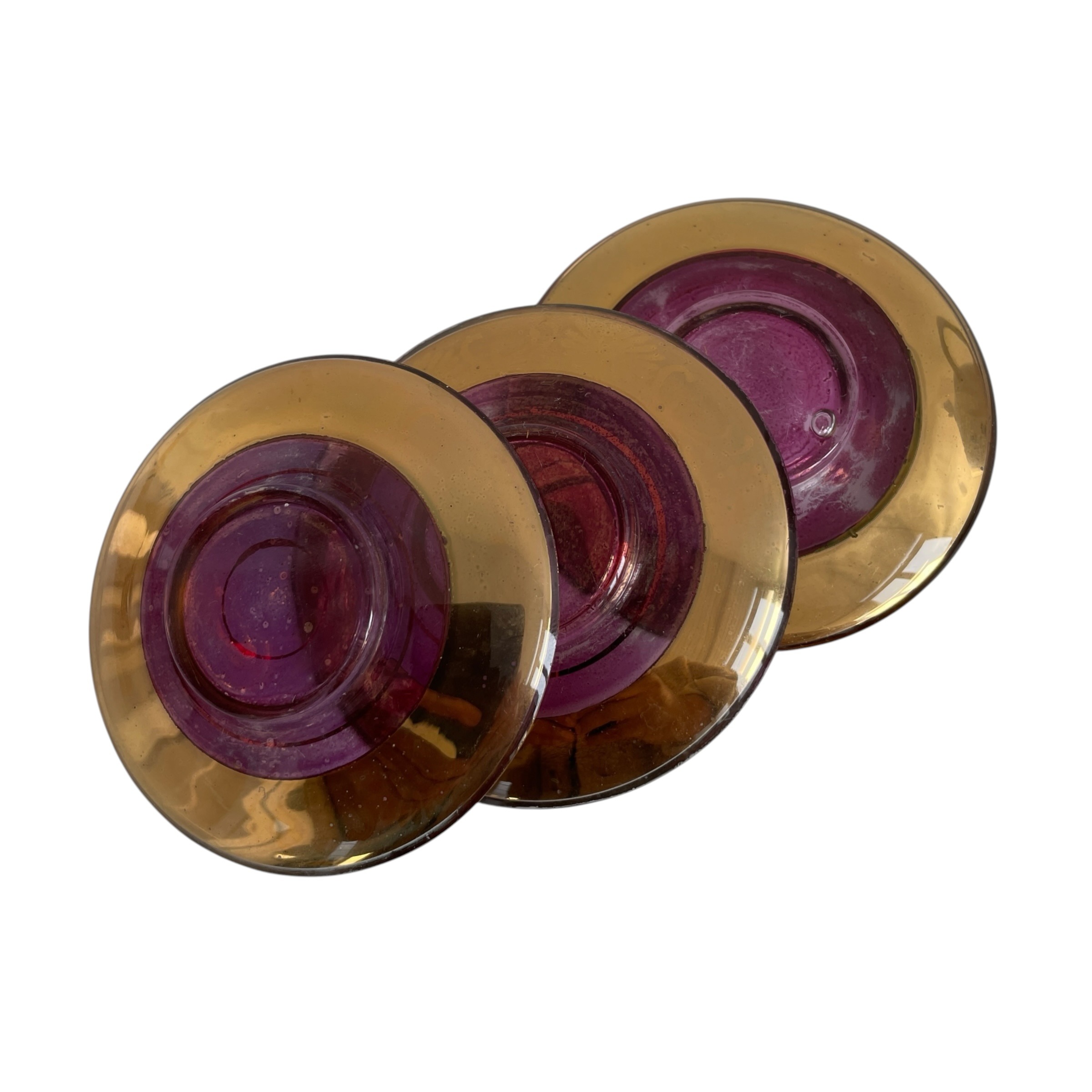 Antique Bohemian Cranberry Glass Demitasse Tea Cup Saucer Set with Heavy Gilding and Enamel Daisies Decor c1900’s / EVE 8 Antique Bohemian Cranberry Glass Demitasse Tea Cup Saucer Set with Heavy Gilding and Enamel Daisies Decor c1900's / EVE - Image 8