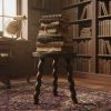 Vintage French Tripod Stool Chair Varnished Wood Milking Round Seat Twist Spiral Leg Rest Stand Plinth Tabouret c1960's / EVE