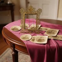 Antique French Ornate Pierced Brass Tabletop Picture Frame with Scrollwork for Decor circa 1900's / EVE